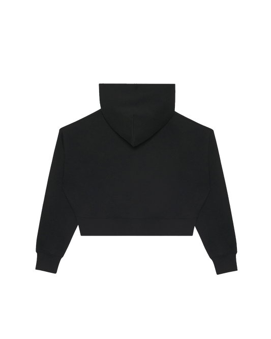 WOMEN'S LOGO CROP ZIP BLACK