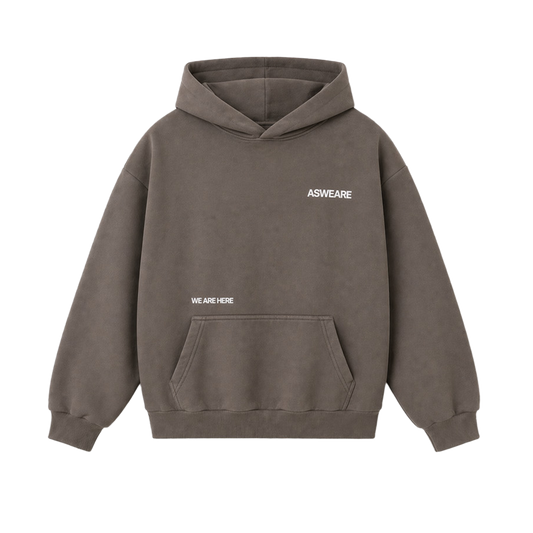 Here Hoodie Cement Grey