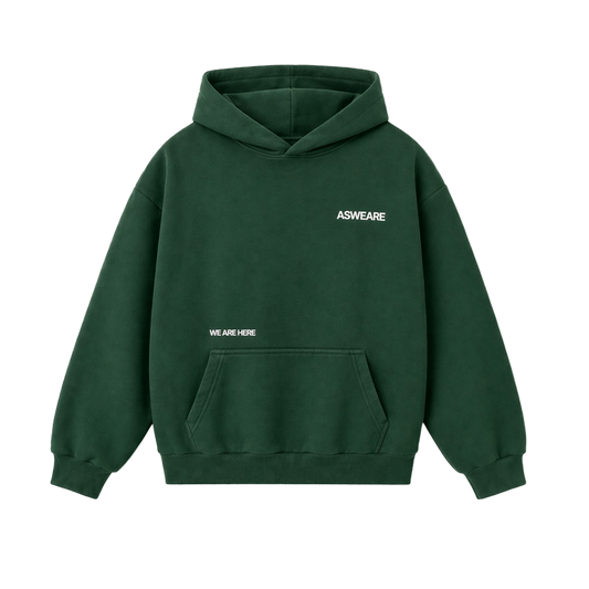 Here Hoodie Forest Green