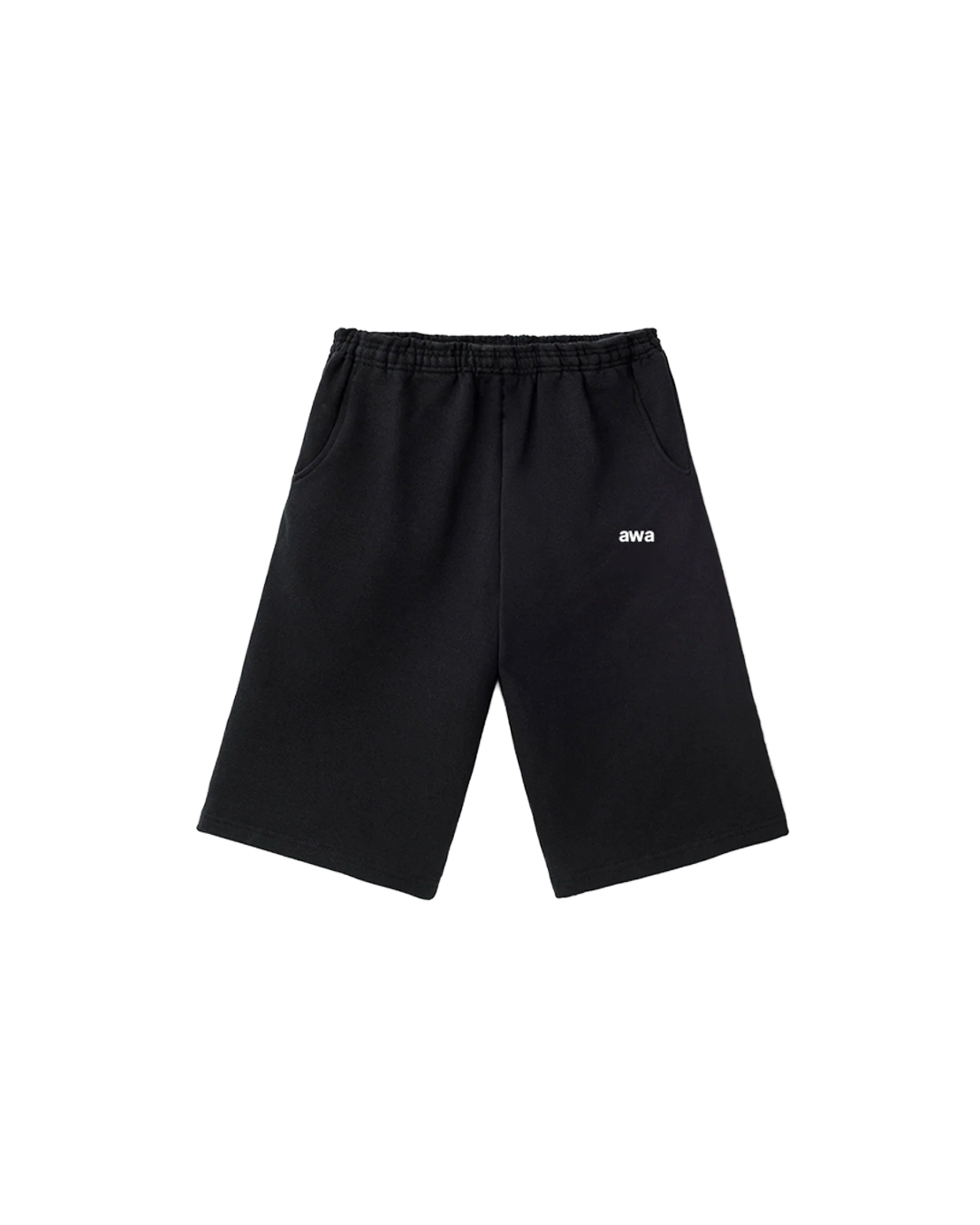 EXTRA WIDE SWEAT SHORTS BLACK