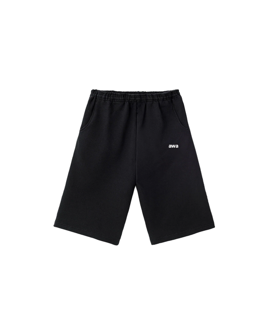 EXTRA WIDE SWEAT SHORTS BLACK