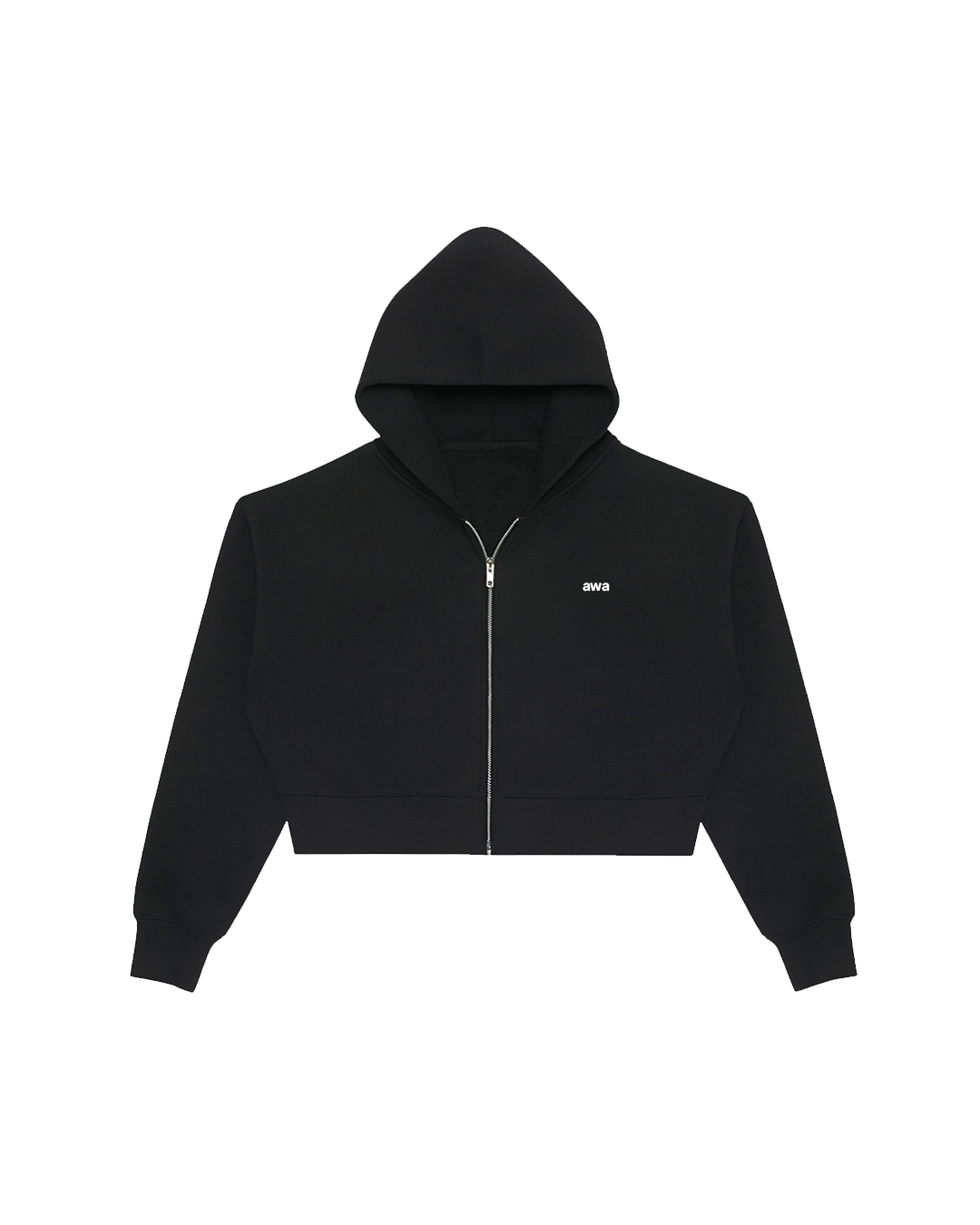 WOMEN'S LOGO CROP ZIP BLACK