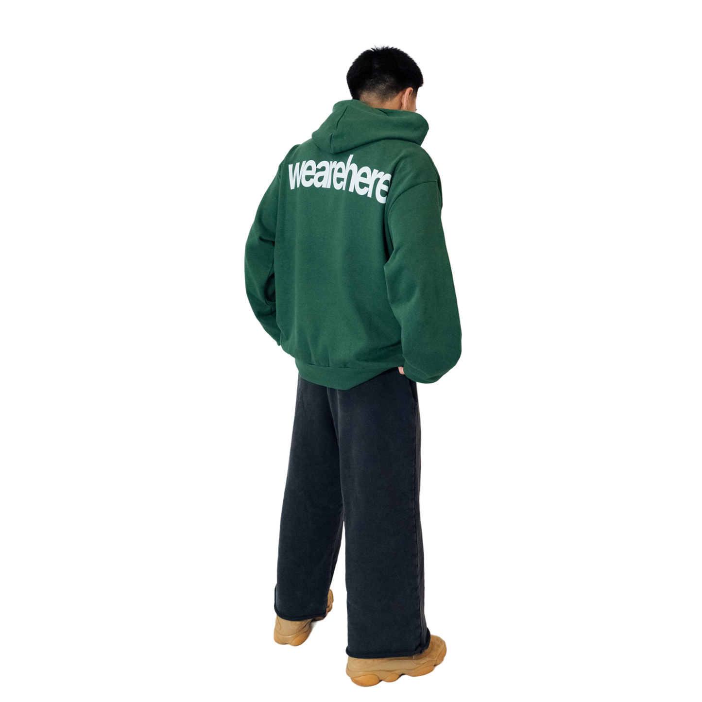 Here Hoodie Forest Green