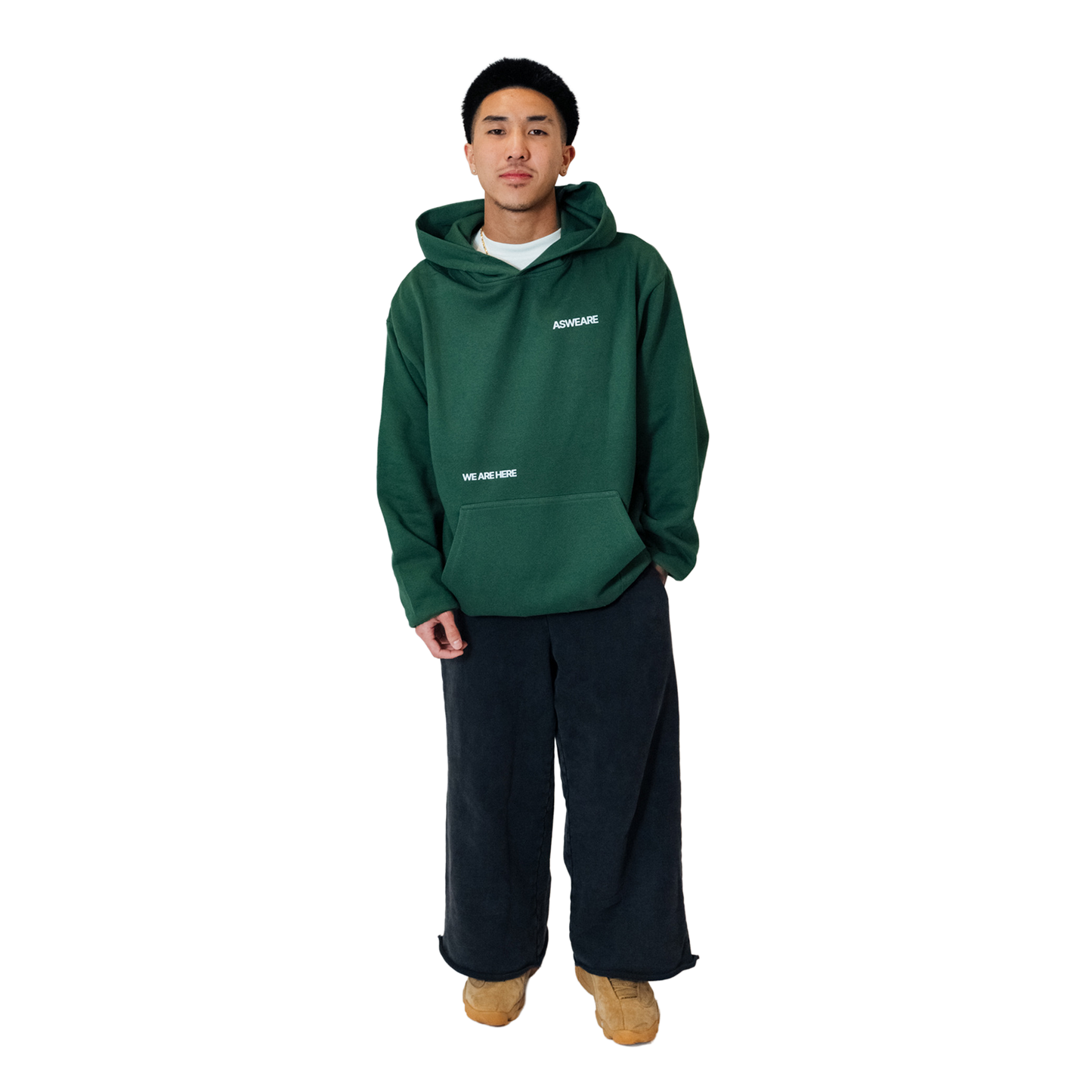 Here Hoodie Forest Green