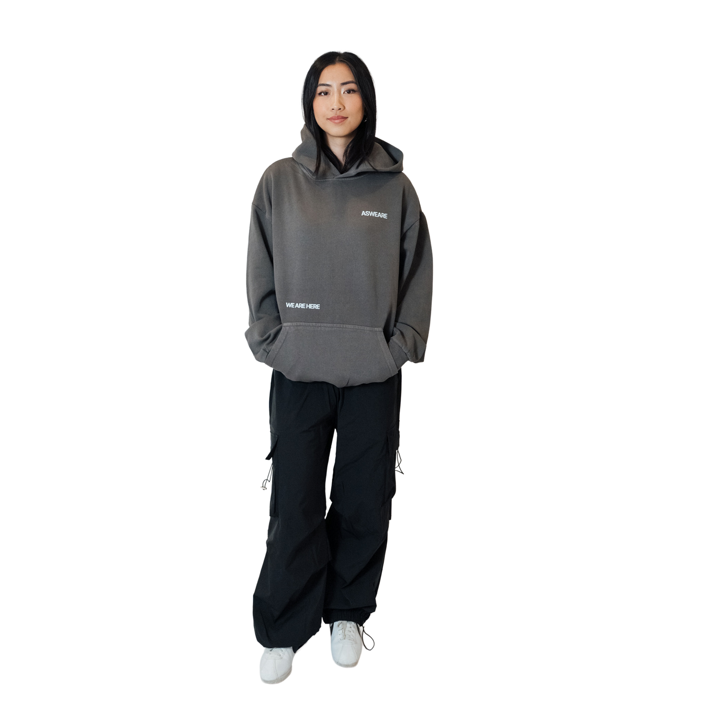 Here Hoodie Cement Grey