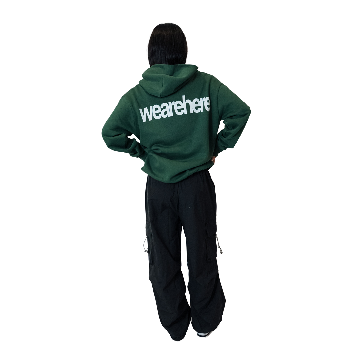 Here Hoodie Forest Green