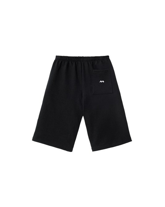 EXTRA WIDE SWEAT SHORTS BLACK