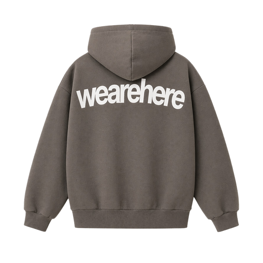 Here Hoodie Cement Grey