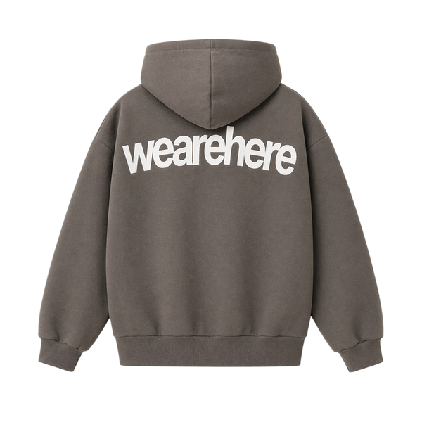 Here Hoodie Cement Grey