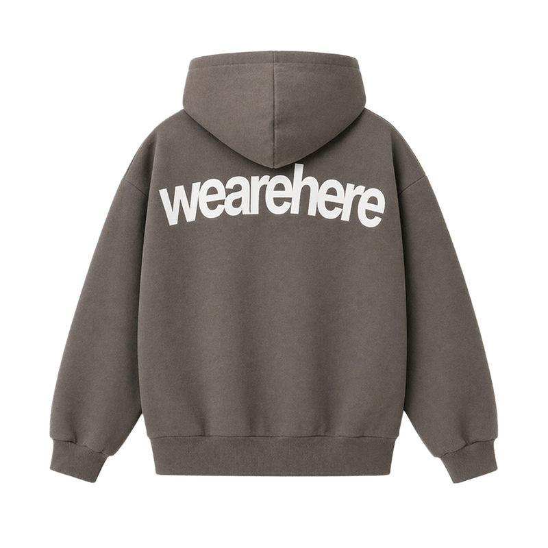 Here Hoodie Cement Grey