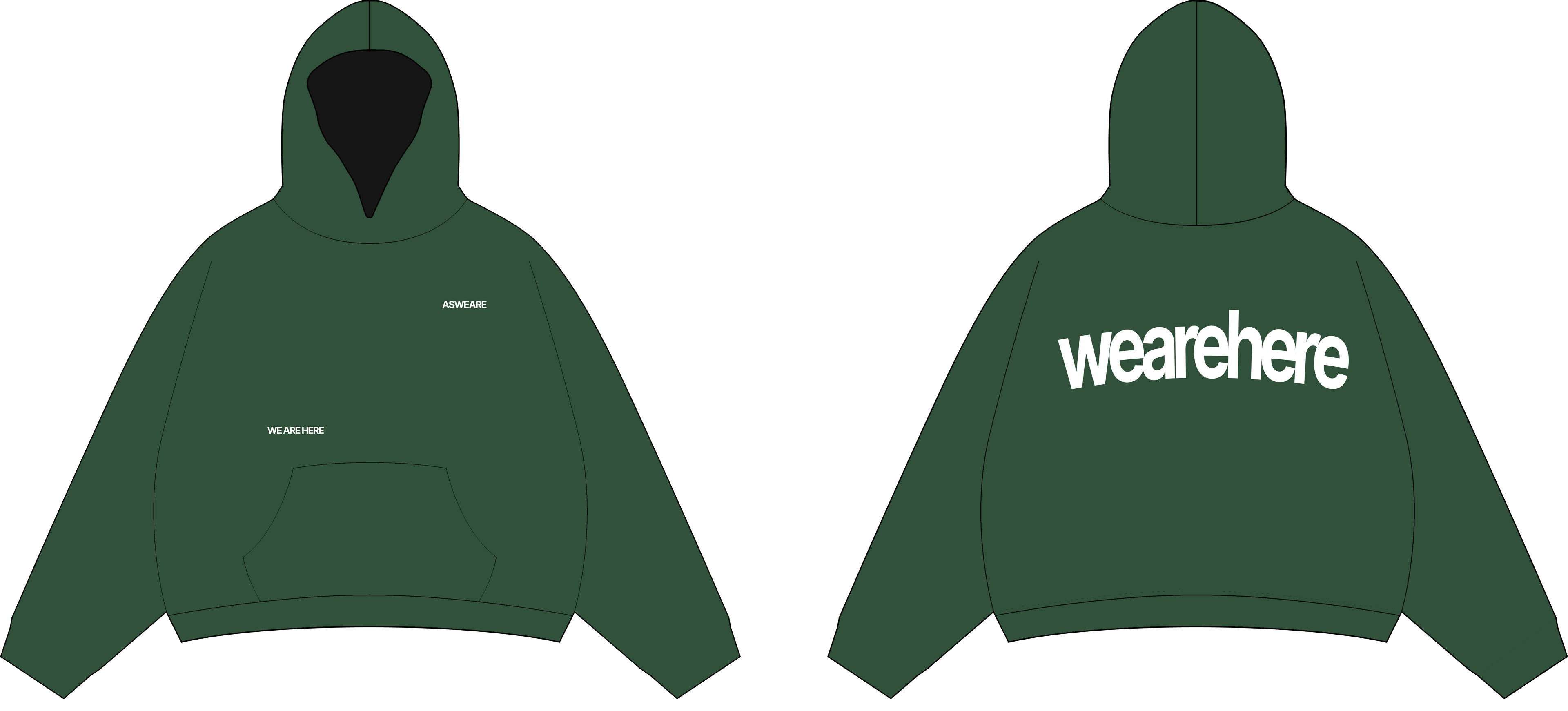 HERE HOODIE (FOREST)