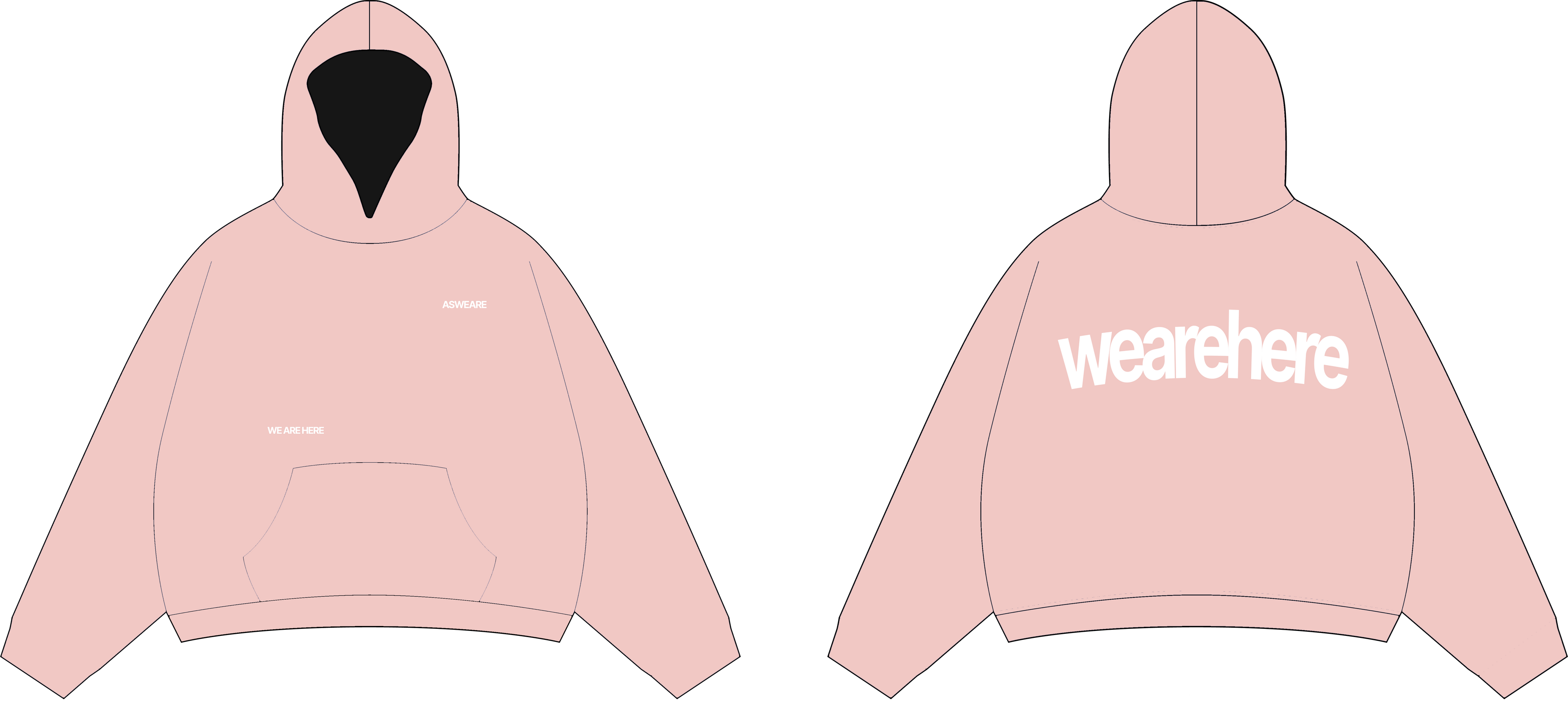 HERE HOODIE (ROSE)