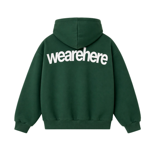 Here Hoodie Forest Green