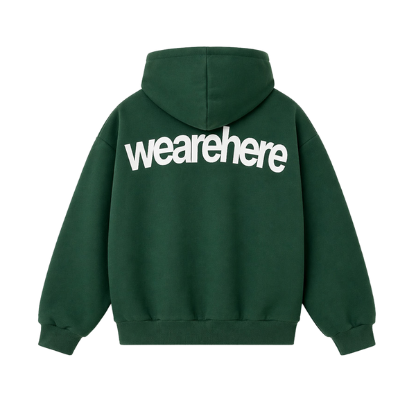 Here Hoodie Forest Green