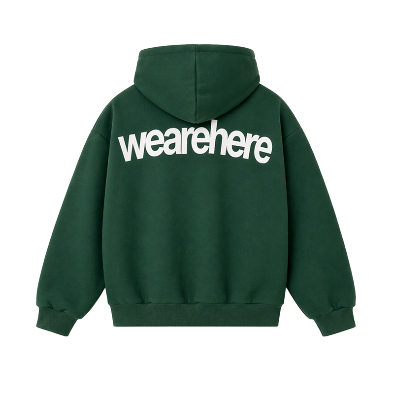 Here Hoodie Forest Green